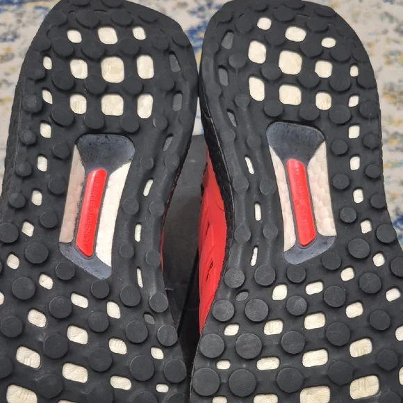 Adidas Mens Bright Red and Black Sneakers - Picture 5 of 6